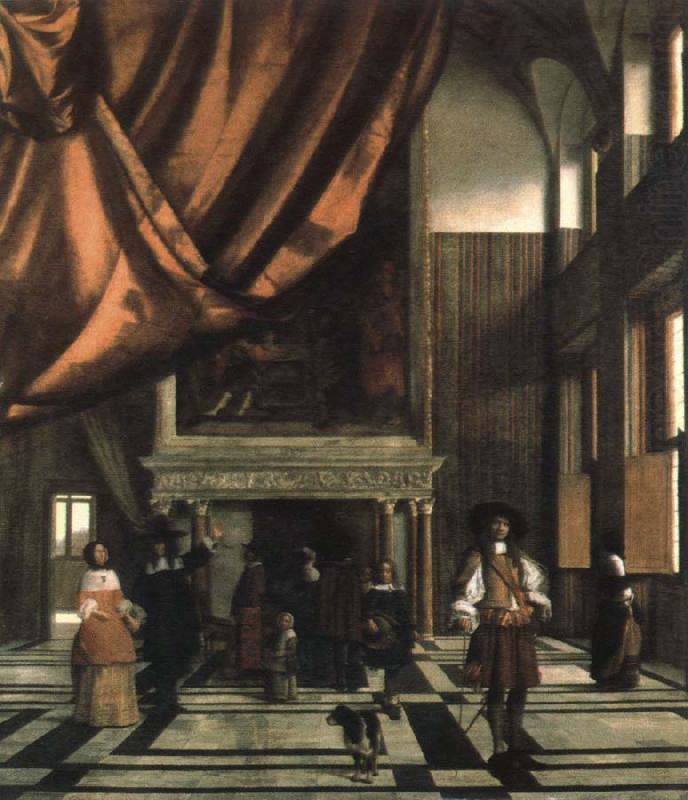 interior of the burgomasters council chamber, Pieter de Hooch